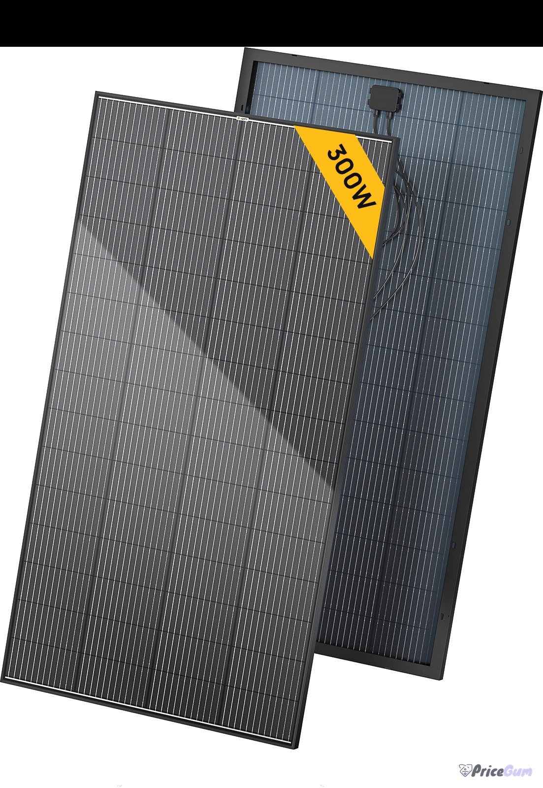 300W bifacial solar panel with junction box and MC4 cables