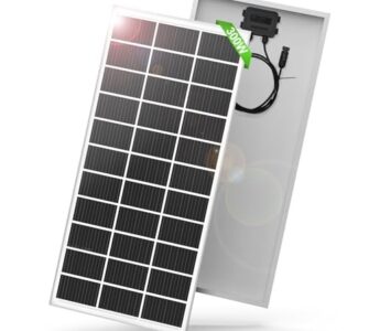 300W monocrystalline solar panel, front and back view