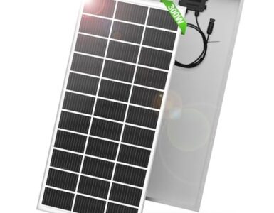 300W monocrystalline solar panel, front and back view