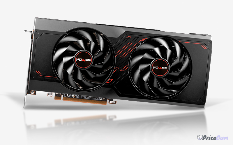 Sapphire PULSE AMD Radeon RX 7700 XT 12GB graphics card, black dual-fan design with red accents