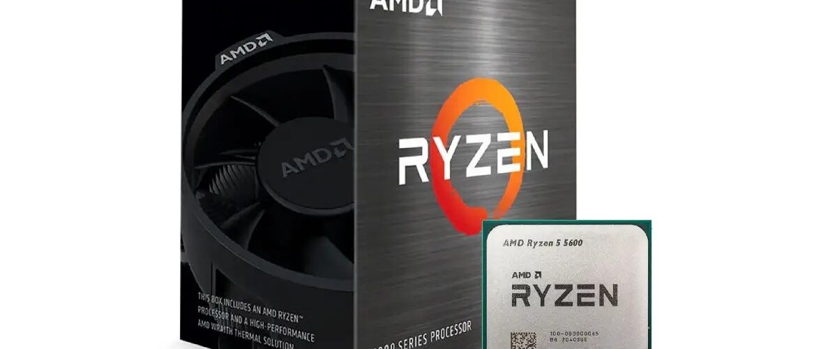 AMD Ryzen 5 5600 retail box with AMD Wraith Stealth cooler, 5000 series processor packaging