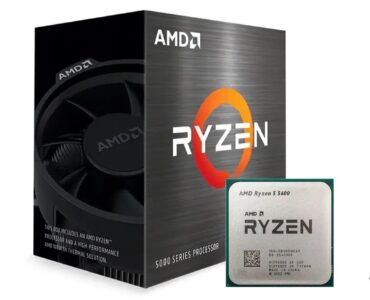 AMD Ryzen 5 5600 retail box with AMD Wraith Stealth cooler, 5000 series processor packaging