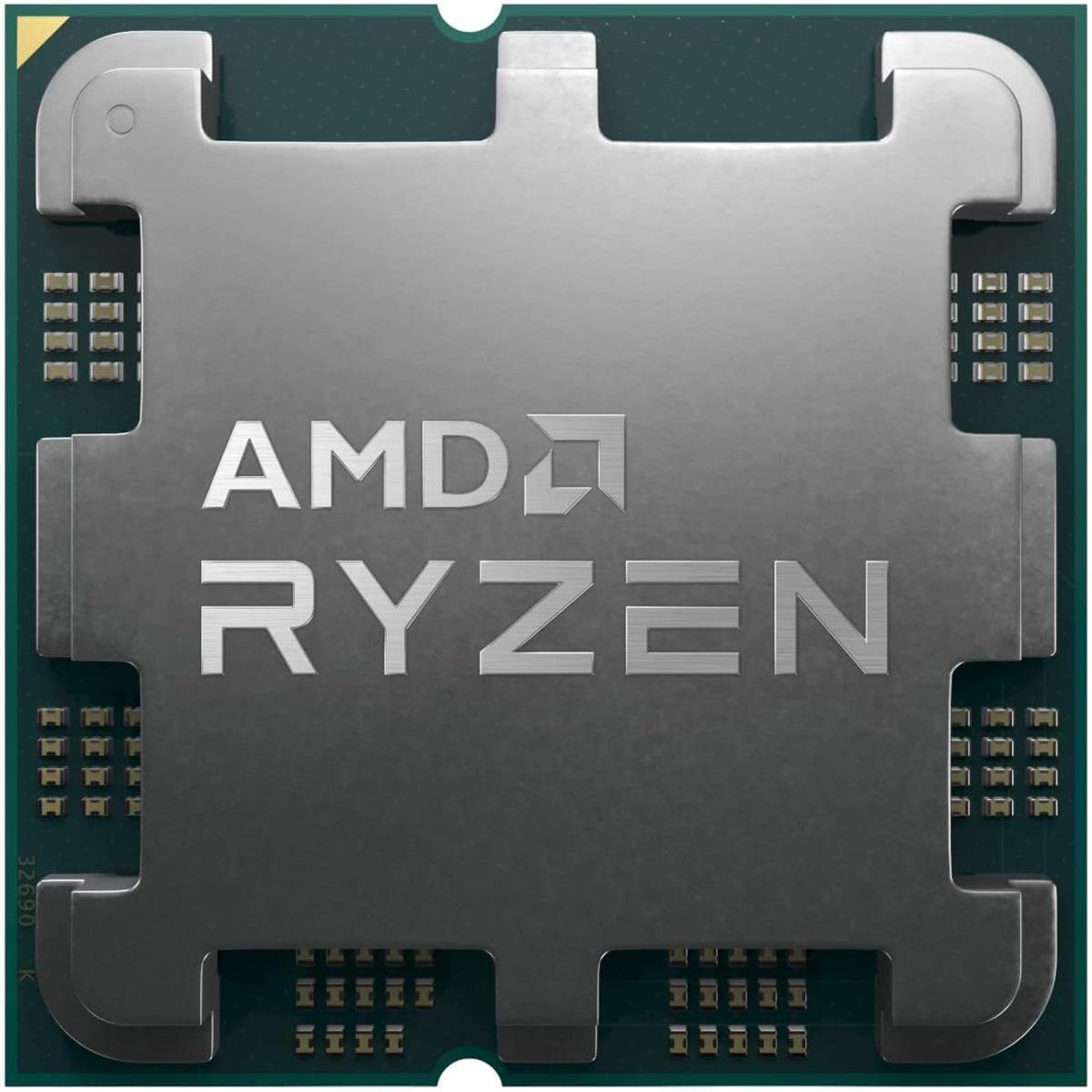 AMD Ryzen 5 7600X processor top view showing the AM5 heat spreader