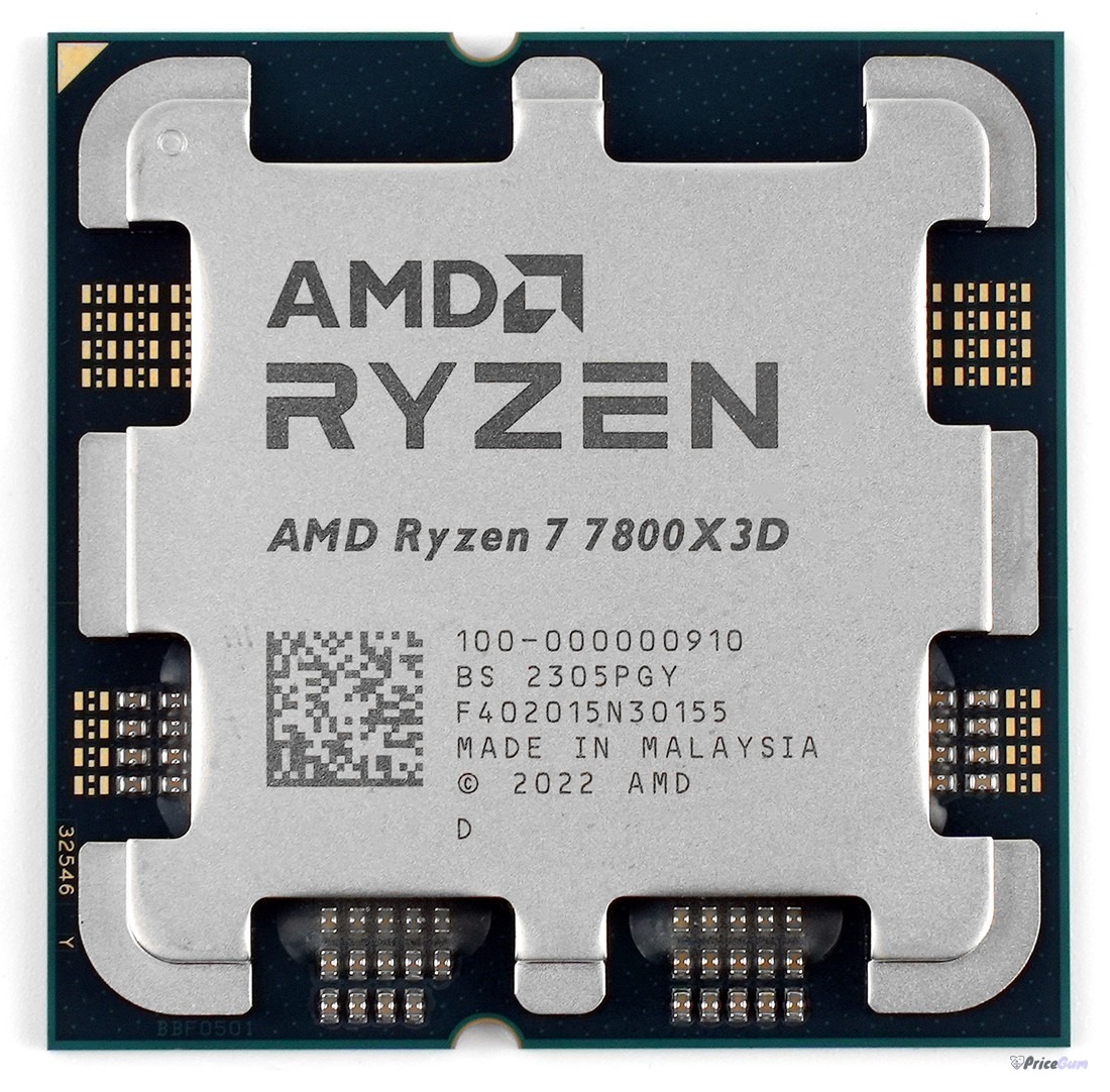 AMD Ryzen 7 7800X3D AM5 processor chip top view