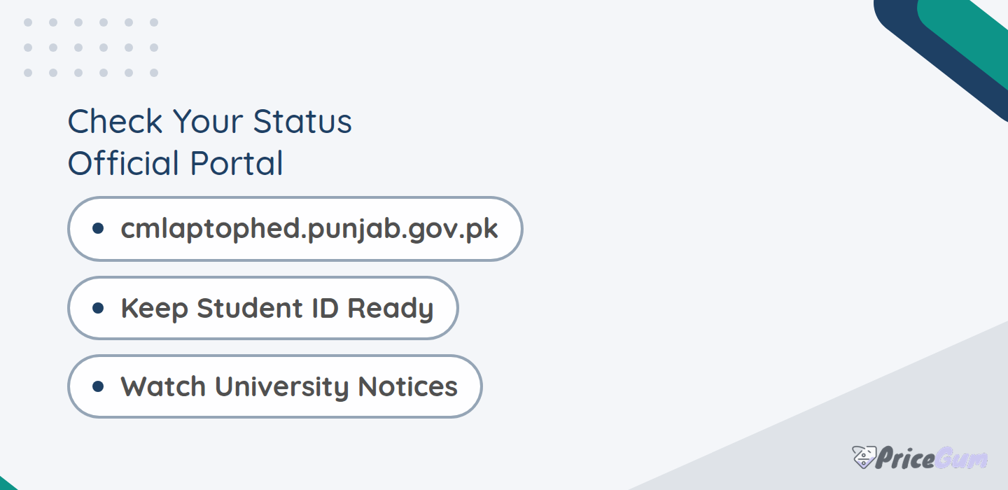 cm punjab laptop scheme 2026 official portal status check graphic