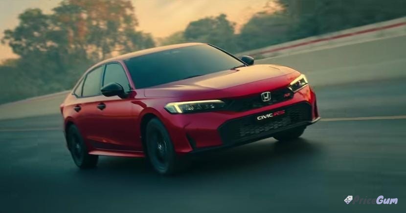 Honda Civic RS turbo in red on the road