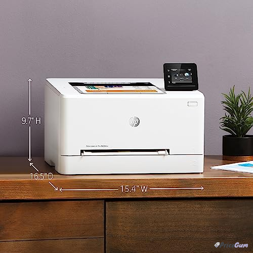 HP Color LaserJet Pro M255dw printer dimensions and design