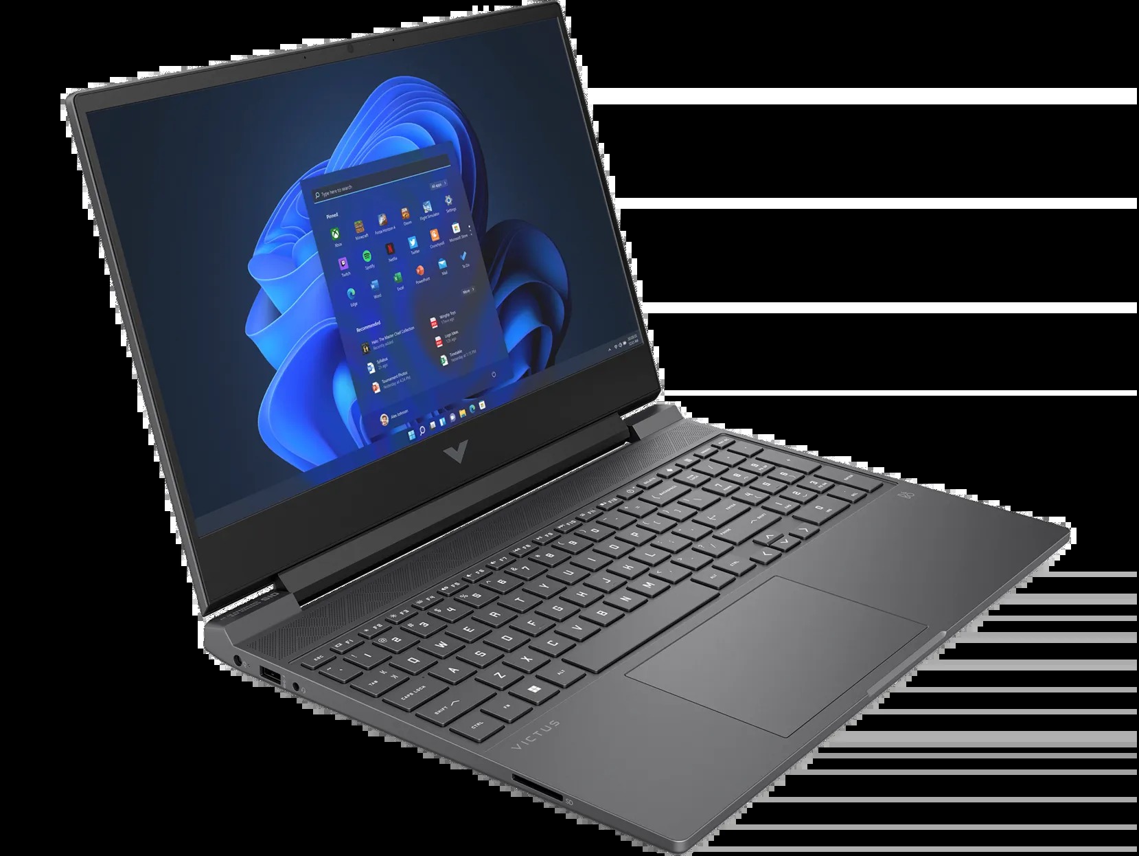 HP Victus 15 keyboard and 144Hz display