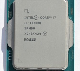 Intel Core i7-13700K processor chip top view showing i7-13700K marking