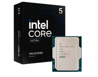 Intel Core Ultra 5 245K processor box and chip