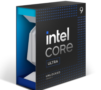 Intel Core Ultra 9 285K retail box, front view