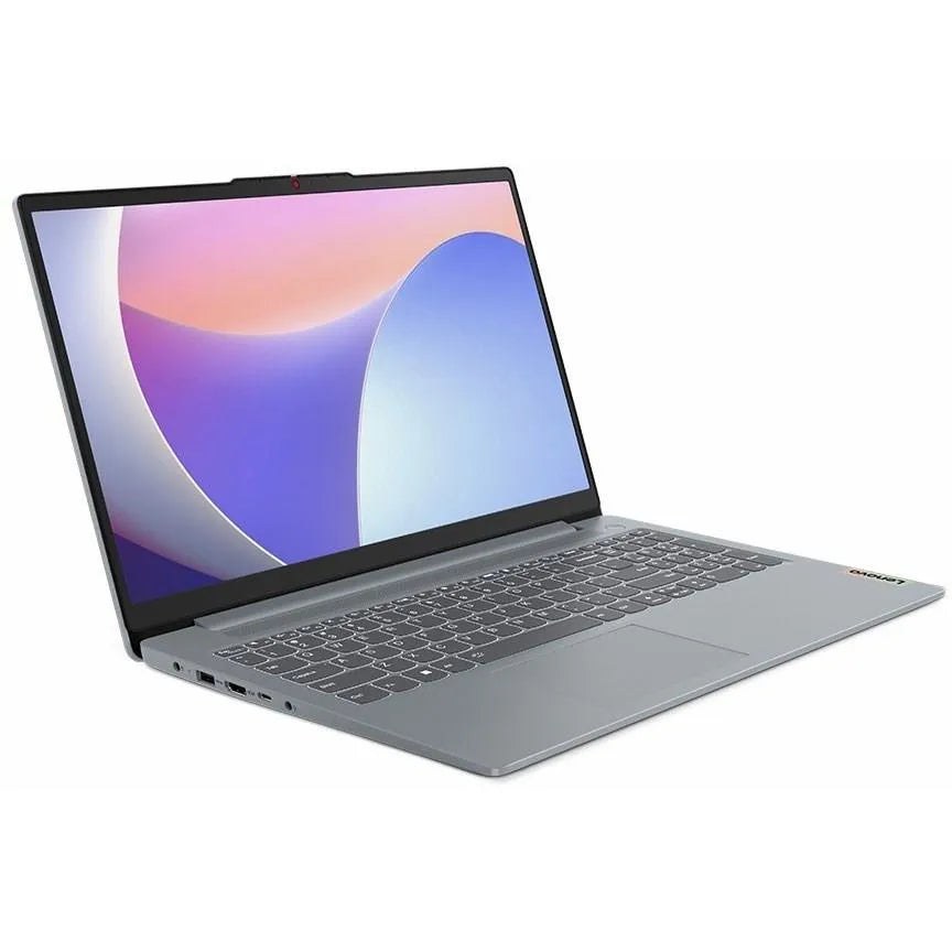 Lenovo IdeaPad Slim 3 15.6 inch laptop side angle view showing ports and slim body