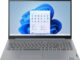 Lenovo IdeaPad Slim 3 15.6 inch laptop in Arctic Grey, front view with Windows 11 screen