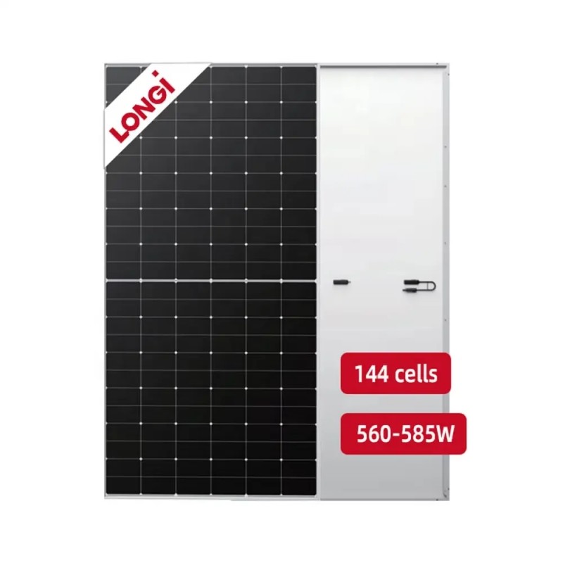 LONGi 585W solar panel front and back view