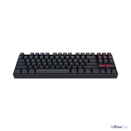 Redragon K552 Kumara angled view showing aluminium frame and RGB lighting