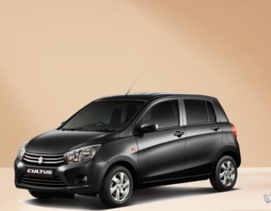 Suzuki Cultus price in Pakistan, black Cultus hatchback front view